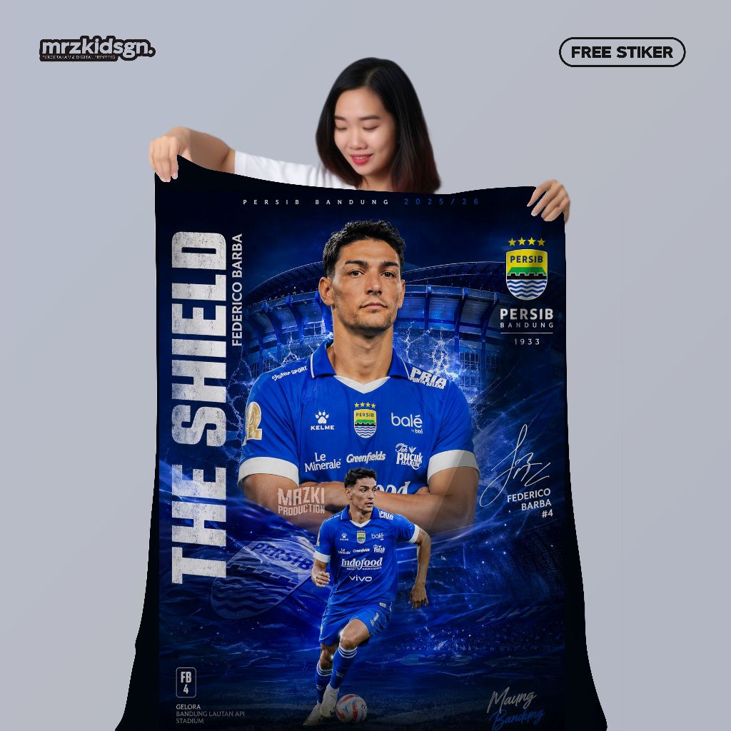 Giant Flag Bendera Pemain Persib Bandung | Bendera Luciano William Ramon Tanque Sadil Klok | Mini Fl