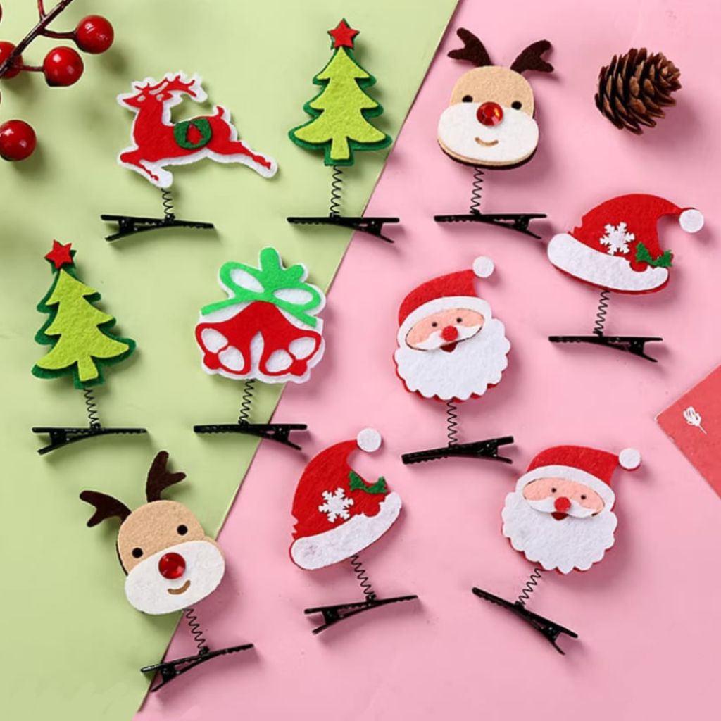 Jepit Rambut Natal 1 Pasang /Hairclip Natal / Pin Rambut Tema Natal