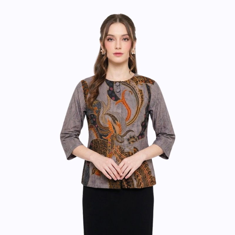 Blazer Batik Wanita - Atasan Batik - Bhatara Batik Tasya - Baju Batik Modern Lengan Panjang
