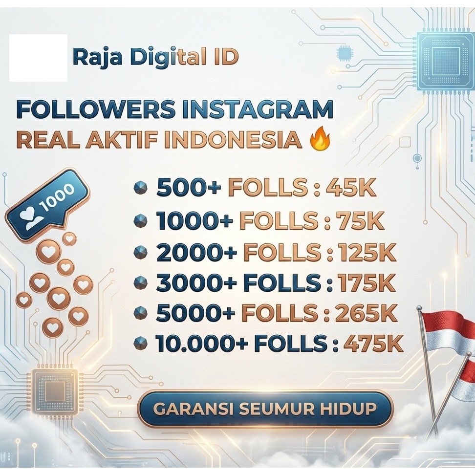 1000 FOLLOWERS IG INDO PERMANEN (BERGARANSI)