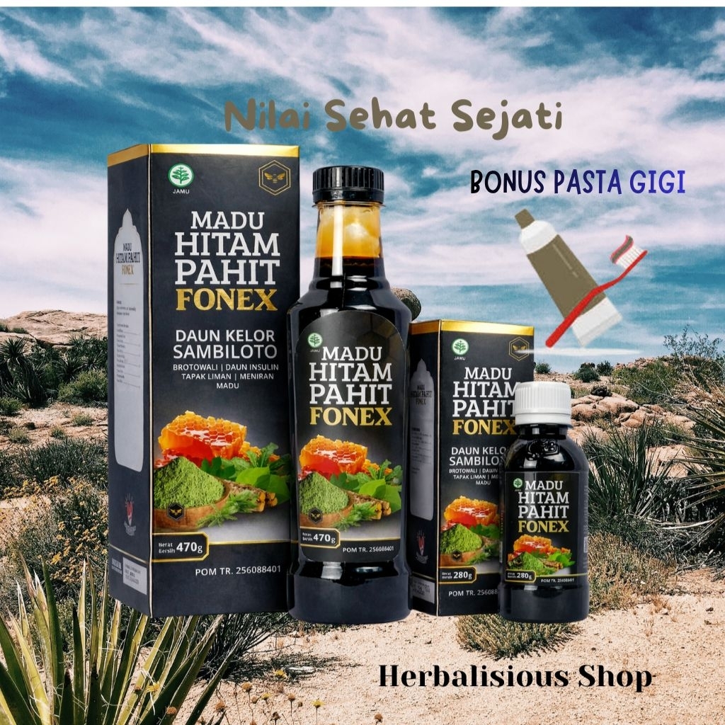 PAKET SPESIAL MADU HITAM FONEX & MINUMAN SERBUK FONEX (BONUS PASTA GIGI) UNTUK KESEHATAN PRIA Bonus 