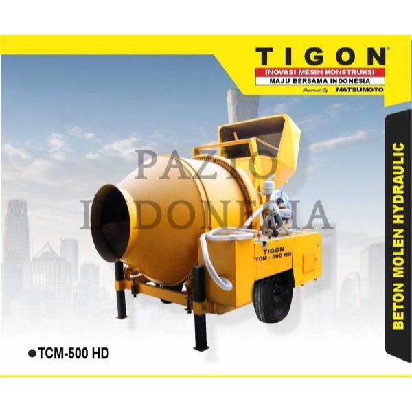 Mesin Molen Mixer Tigon TCM-500HD Beton Molen Hydraulic TCM-500 HD