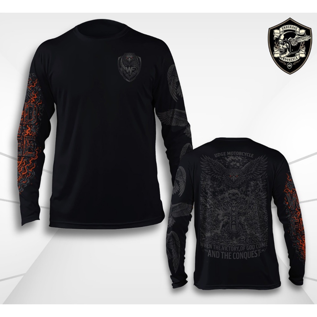 UNDERAGE Kaos Pria Distro Baju Atasan Lengan Panjang Original - Tshirt Motor KM 271