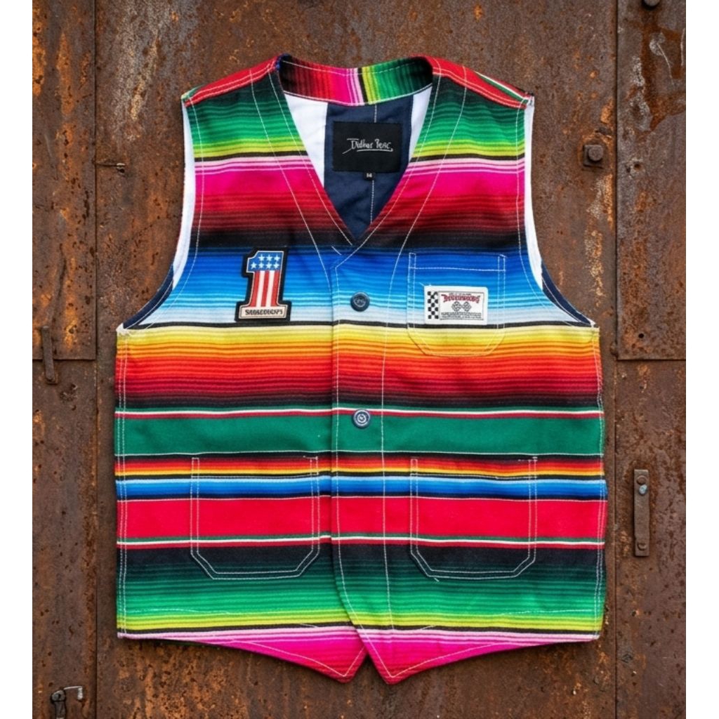 Vest Rompi Pria wanita MEXICAN Blanket dari Bobberroots