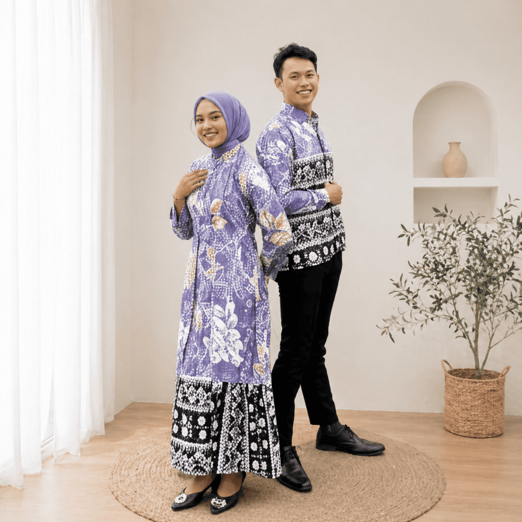 Tina Songket - Couple Jumputan Palembang Motif Eko – Baju Sarimbit Kondangan Keluarga Premium Kekini