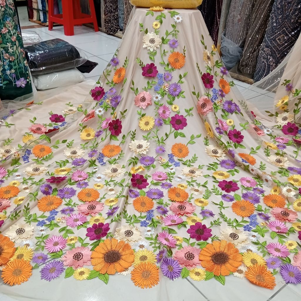 BAHAN/KAIN TILLE GARDEN BORDIRAN 3D