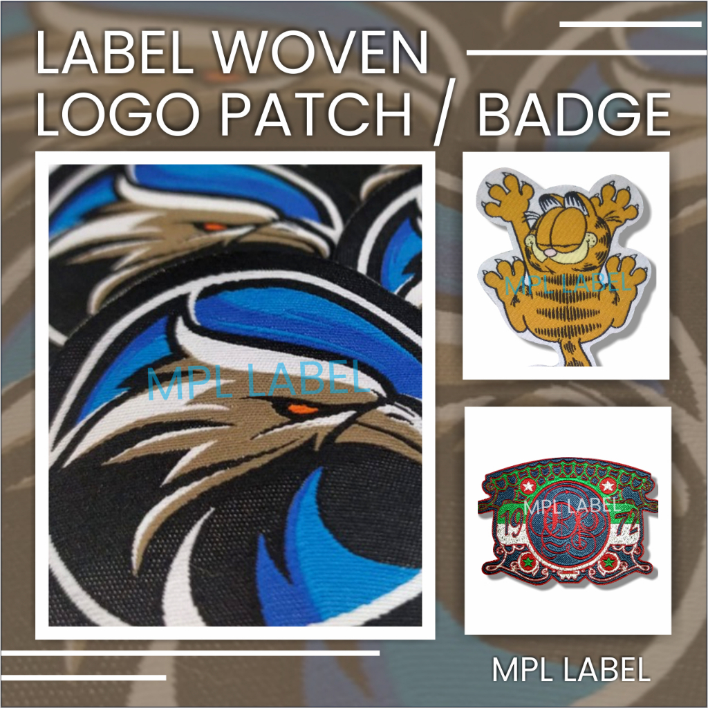 Custom Logo Patch Woven Murah /Badge / Logo Woven / Rajut / Tenun