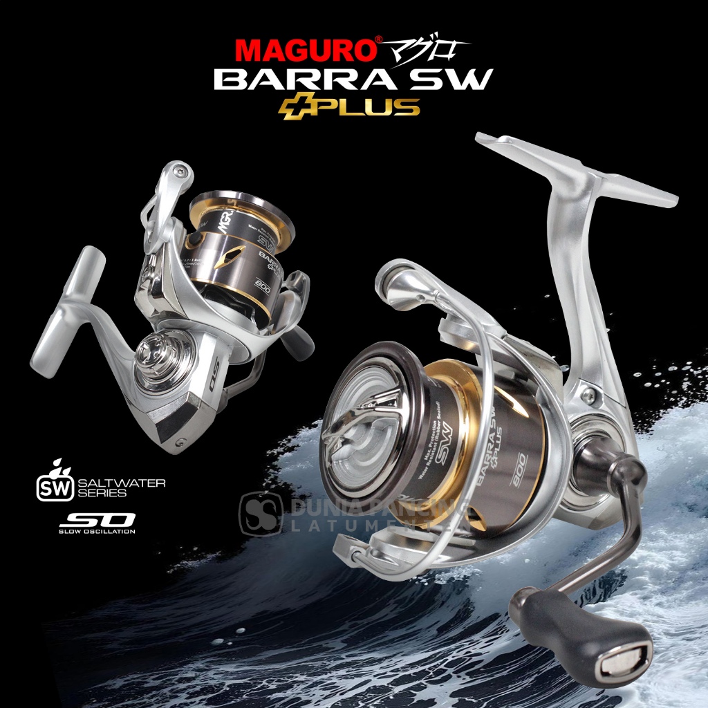 Reel Pancing Maguro Barra SW Plus Spinning Reel 5+1 Bearing – Kuat, Halus & Tahan Air (Size 500/800)