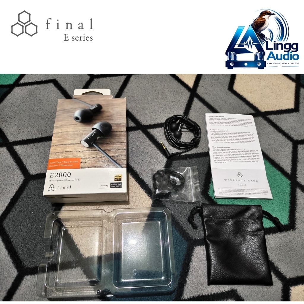 IEM Final Audio E2000 Black Fullset Earphone Final Audio Type e