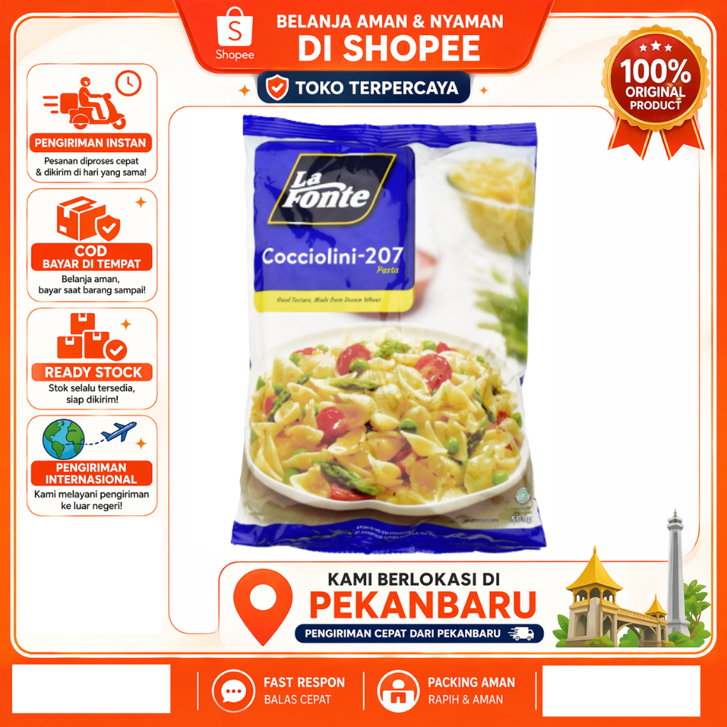 [SDW] pekanbaru/500 Gram La Fonte Pasta Cocciolini 207 Kebutuhan Memasak Halal
