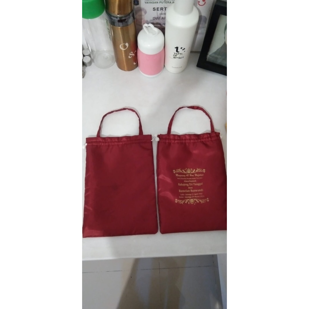 Souvenir tas yasin full satin ( bisa untuk semua acara )