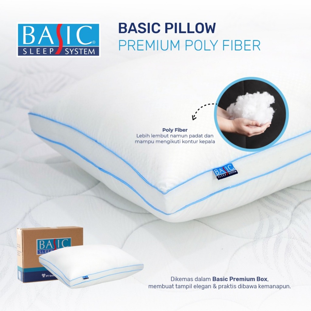 BASIC Springbed Pillow Premium Poly Fiber / Bantal Hotel / Bantal Jumbo Lembut Empuk