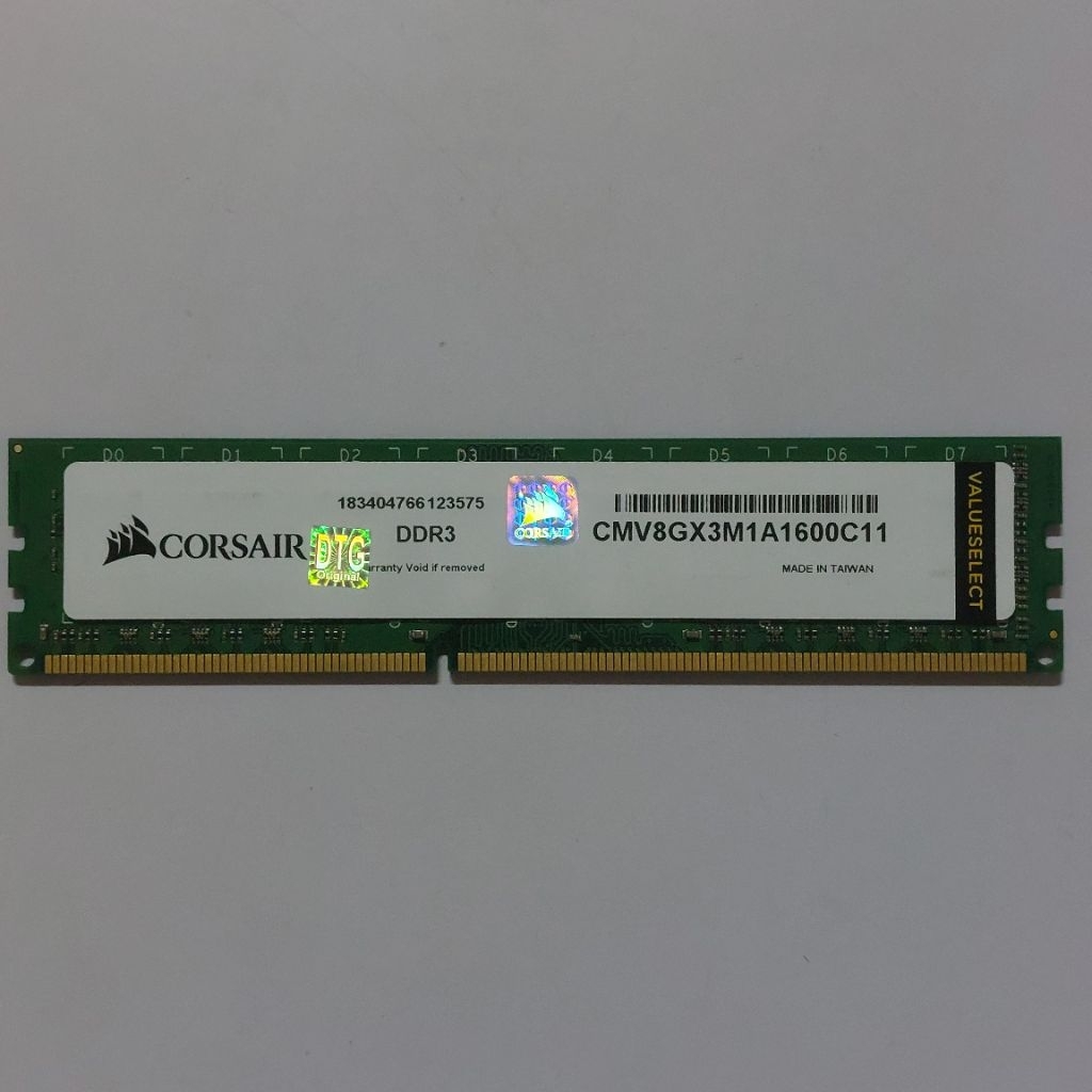 Ram PC DDR3 8 GB PC12800 CORSAIR VALUESELECT