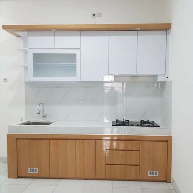 Kitchen Set Atas Bawah Non Rakitan Custom Minimalis Modern atas 160 cm bawah 160 cm