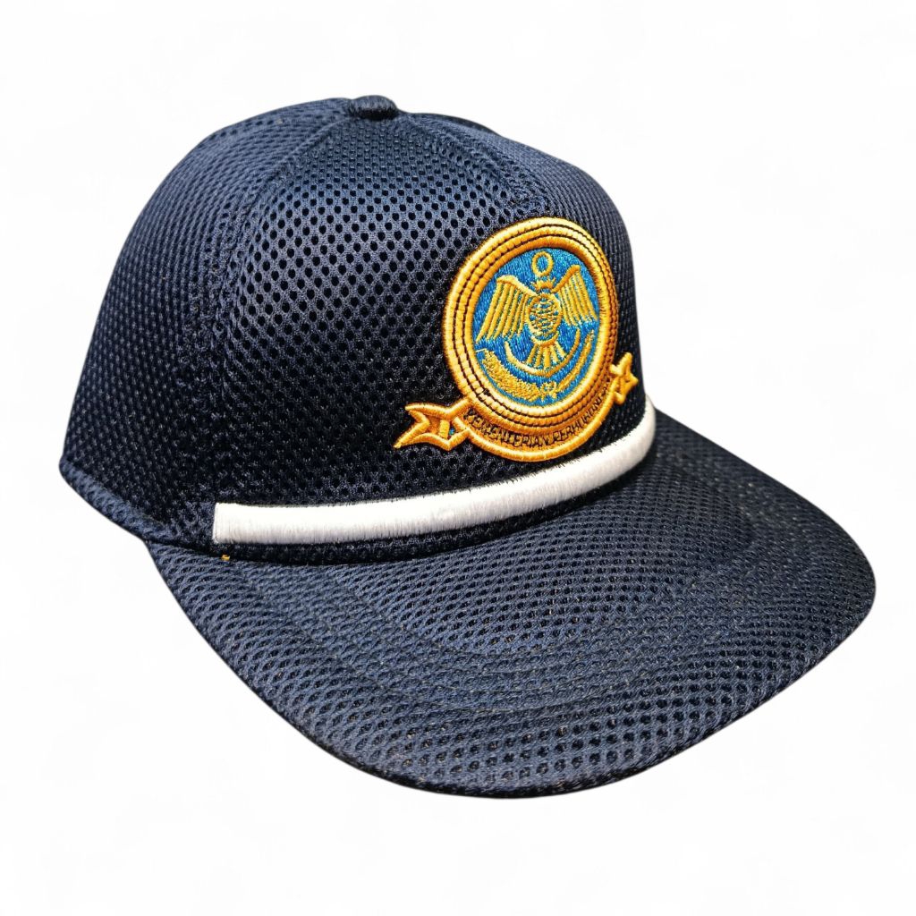 Topi Kemenhub Lis putih / Topi Dishub / Topi Perhubungan / Topi Perhubungan Golongan 2 / Topi Perhub