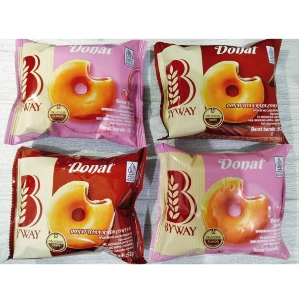 Roti Aoka Donat By Way Isi Coklat & Strawberry