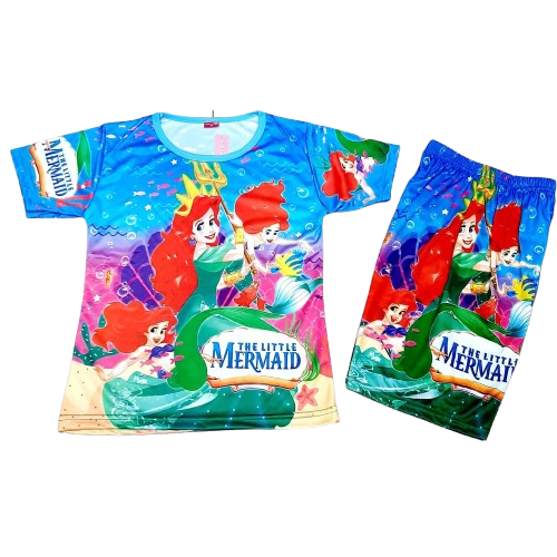 setelan baju mermaid/baju setelan anak perempuan mermaid size 4-20