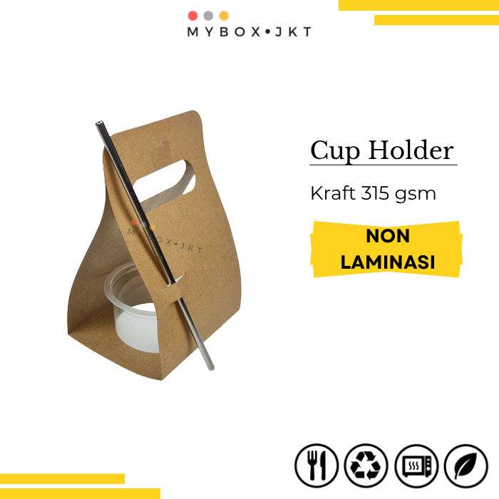 Single Cup Holder Paper Kraft TANPA LAMINASI