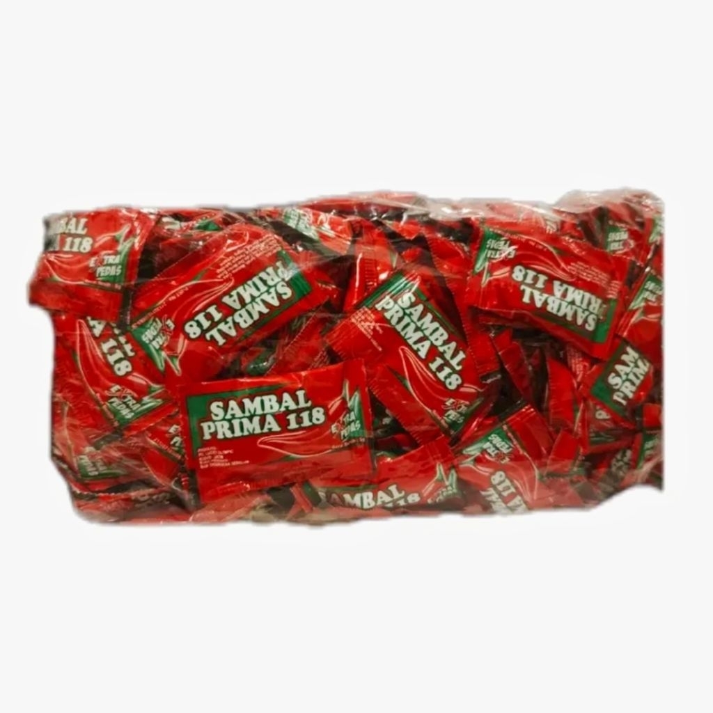 50 Pcs Saos Sambal Prima Merah / Saus Prima 118 Extra Pedas
