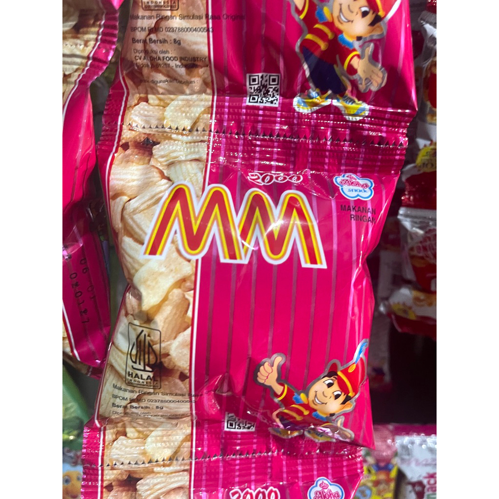 Snack jadul MM 1 renteng isi 10pcs / Jajan jadul MM 500an