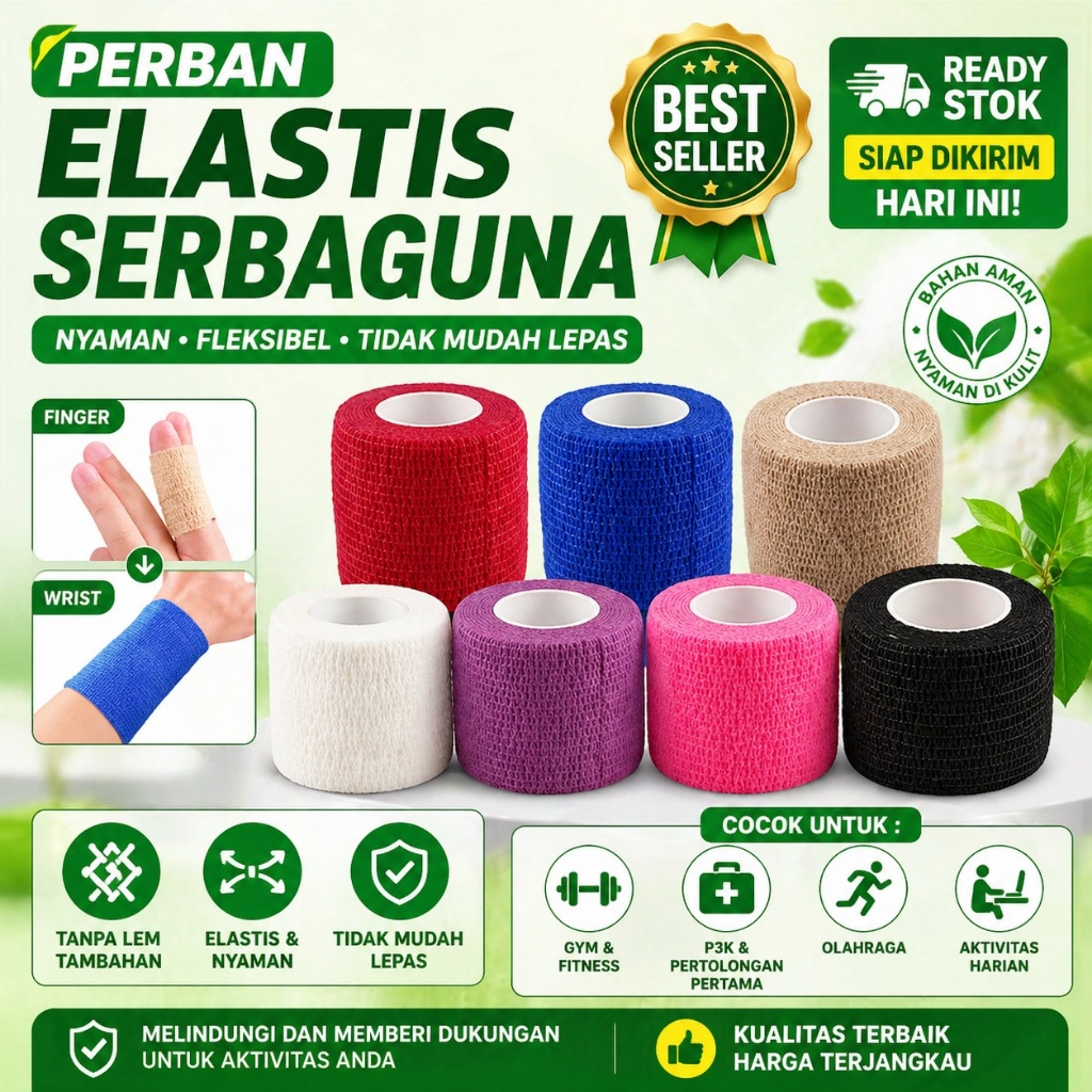 Finger Tape Perban Teping 5CM x 4.5M WristTape Taping Olahraga Sepak Bola Voli Voly Futsal Mencegah 