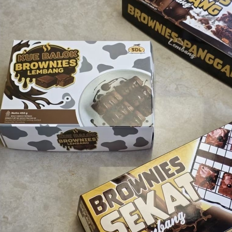 PAKET HEMAT Isi 2 Brownies Panggang | Brownies Sekat | Kue Balok Lumer SDL Oleh Oleh Lembang Bandung