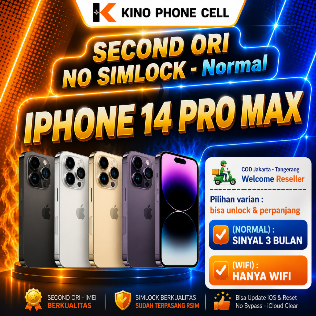 IPHONE 14 Pro Max / IP 14 Pro Second inter ProMax Normal 128GB 256GB 512GB 1TB Bekas kinophonecell