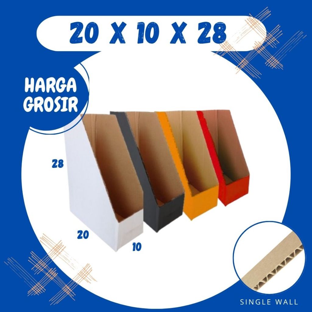 Bok Rak Kecil 20x10x28 Box File Kardus Packing Kotak Kemasan Karton File Dokumen