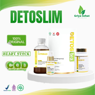 DETOSLIM Pelangsing Madu Kapsul Teh Penurun Berat Badan Herbal Diet 100% Alami Original BPOM
