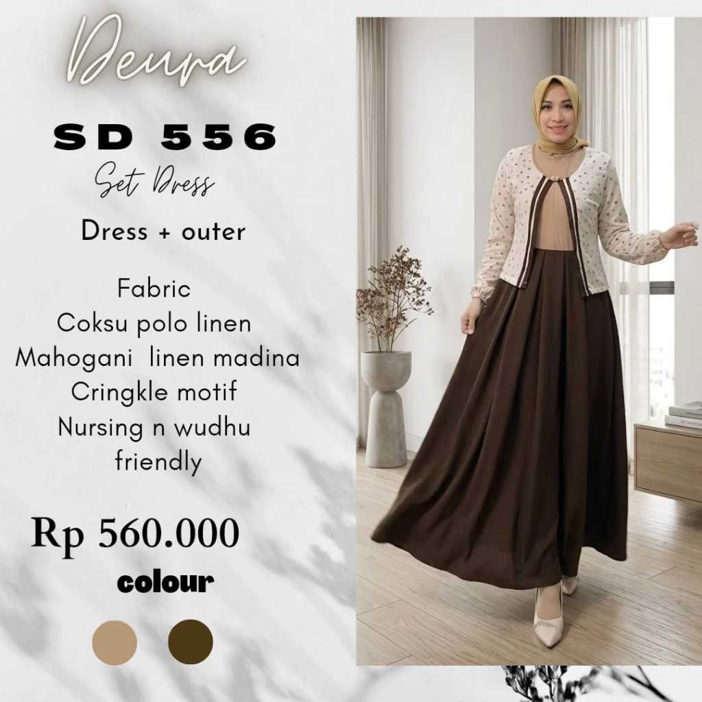 Deura SD 556 / Deura / Setelan Deura / Stelan Deura / Deura Edisi Lebaran / Deura Colection / Gamis 