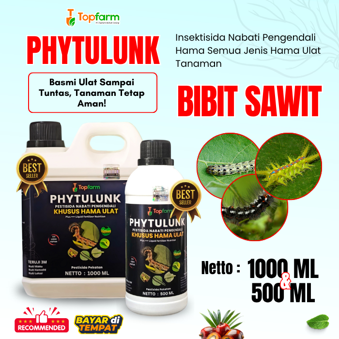Obat Ulat Daun Sawit / Pestisida Hama Daun Sawit / Obat Ulat Topfarm / Insektisida Hama Ulat Daun Pa