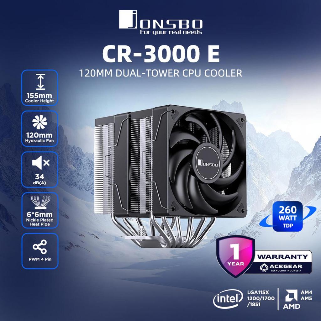 Jonsbo CR-3000E Standard - Single Tower 6 HeatPipe - Air Cooler - CPU Cooler - FAN CPU
