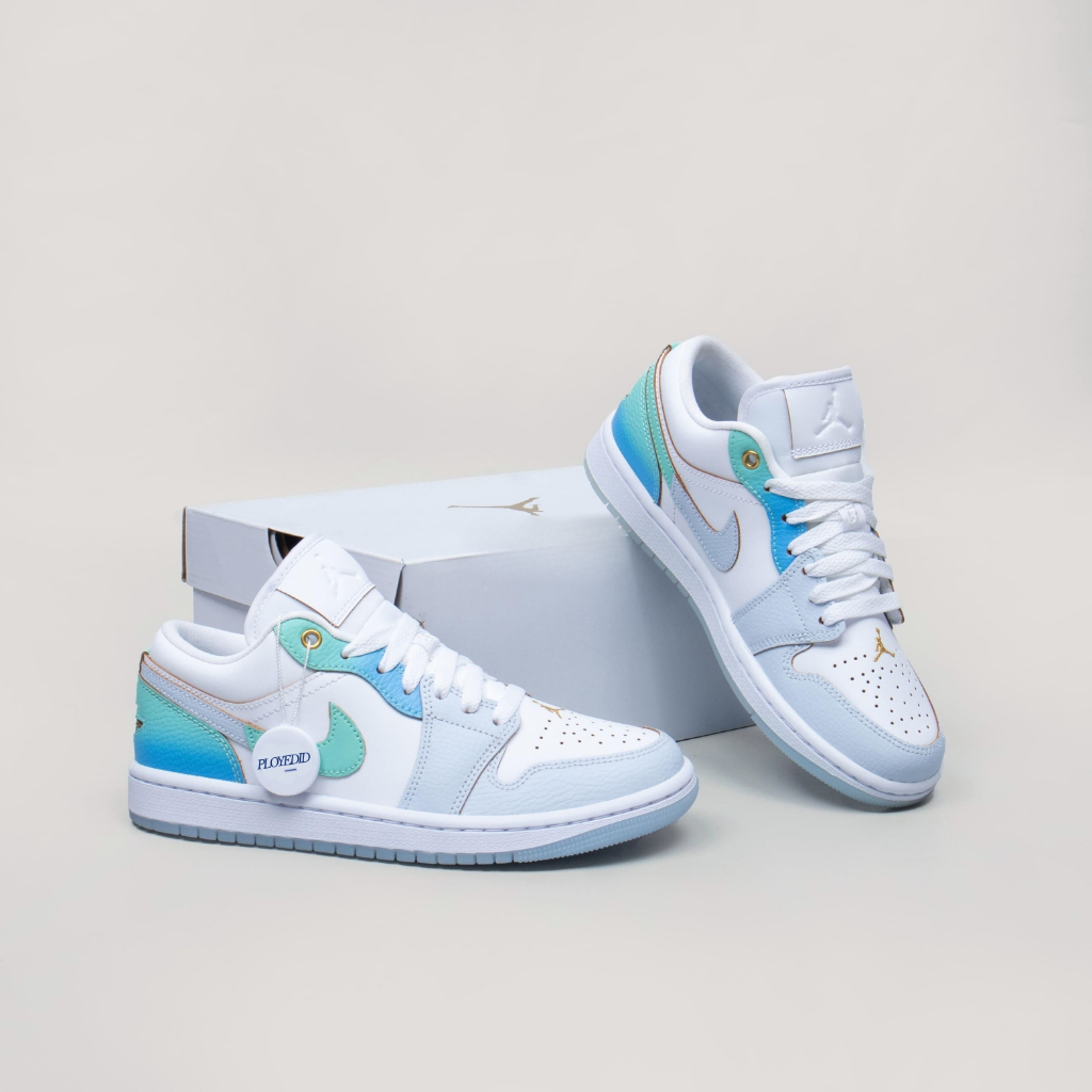 Nike Air Jordan 1 Low SE Emerald Rise White Blue