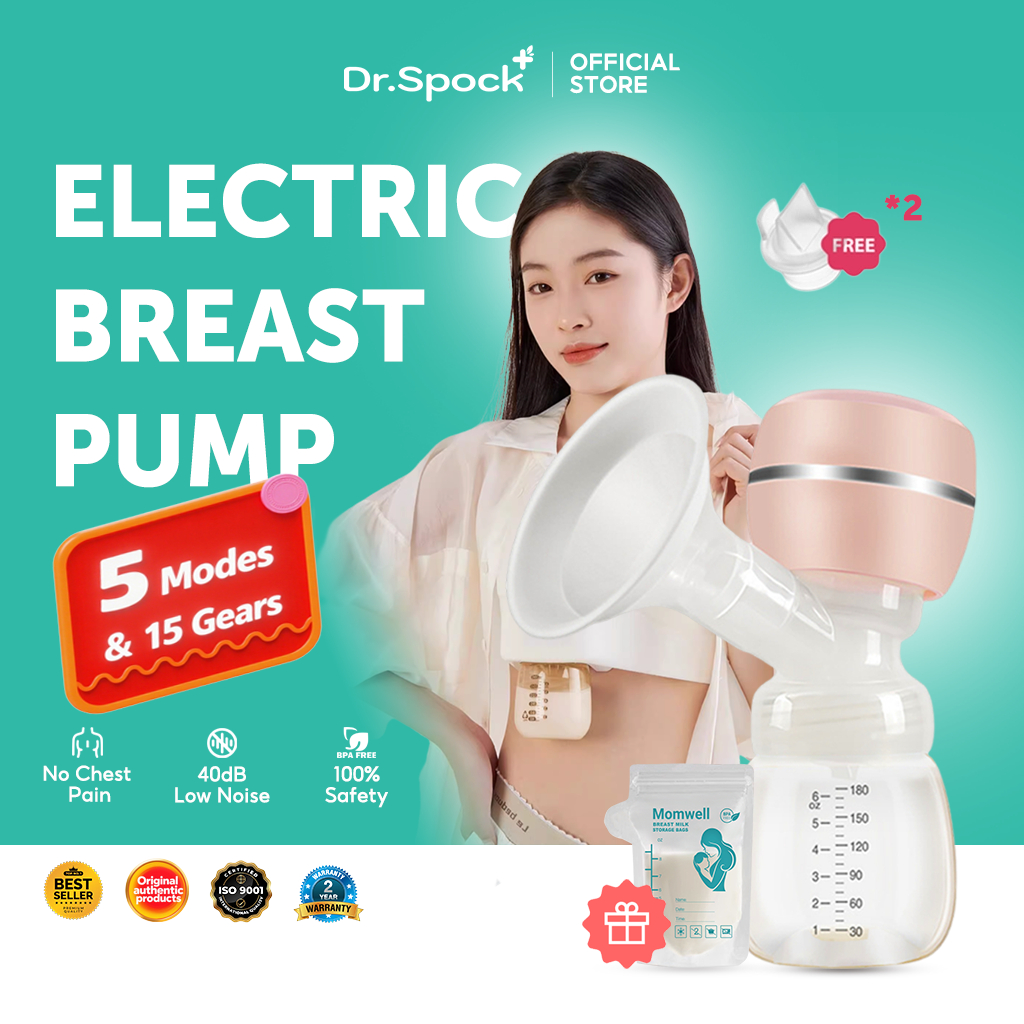 NEW Dr.Spock Pompa ASI Elektrik Tanpa Kabel otomatis Portabel Pomping ASI / bayi baru lahir /