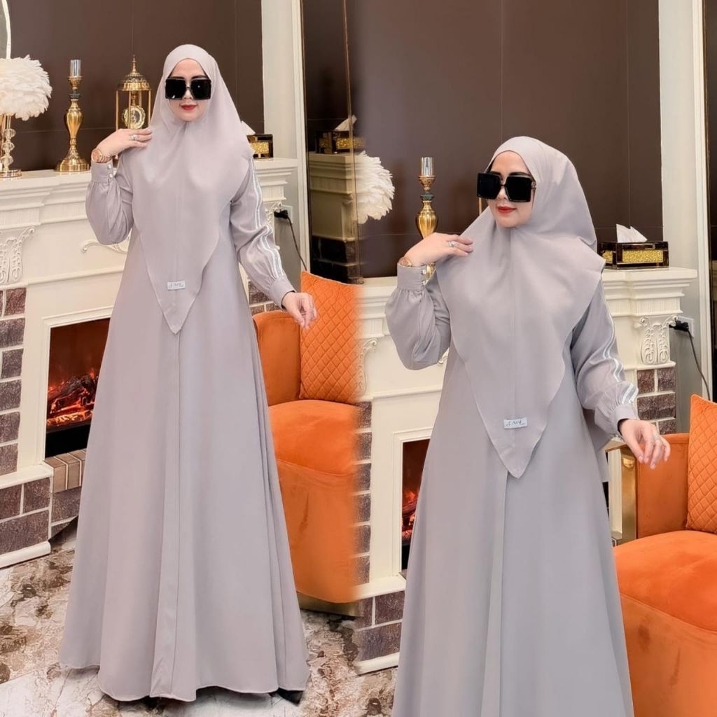 Dress Siena Set Khimar / Gamis Moschino Dutty Set Hijab Khimar / COD