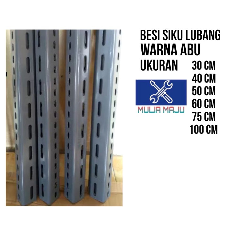 besi siku lubang/rak siku lubang ukuran 30cm,40cm,50cm,60cm,75cm,100cm,120cm