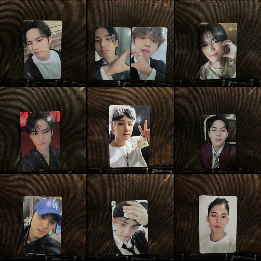 pc photocard mingyu wonwoo scoups seungcheol seventeen mingyu topbir topi biru mingyu melet jasmer h