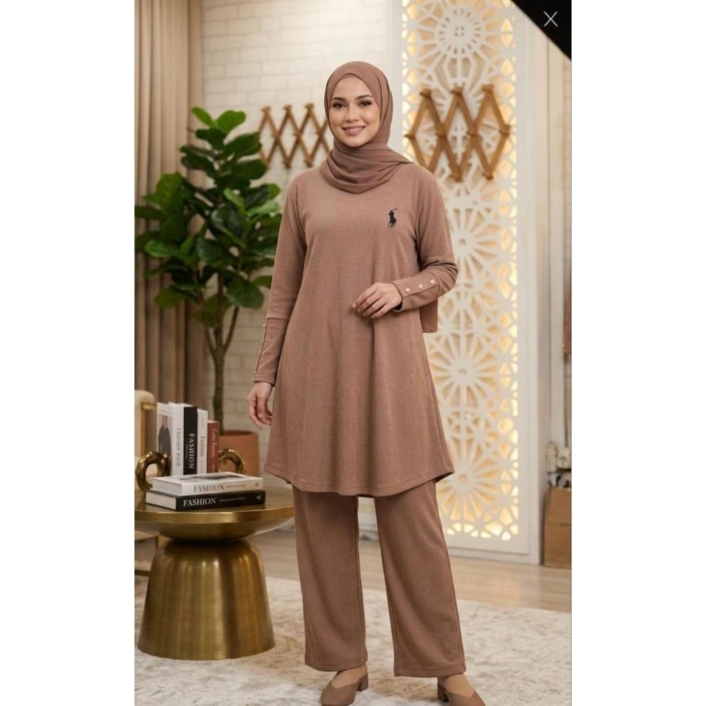 Indra Oneset Tunik Knit Premium Setcel Tunik Knit kekinian Terbaru Dari Berlin