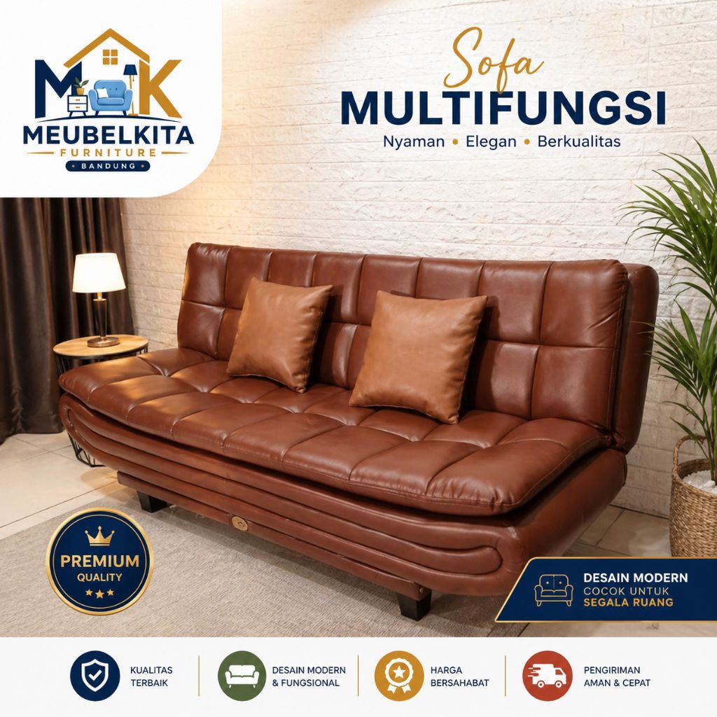 Sofa Bed Lipat 2in1 Minimalis Modern | Sofa Multifungsi Bisa Jadi Tempat Tidur Sofa Bigland 7090