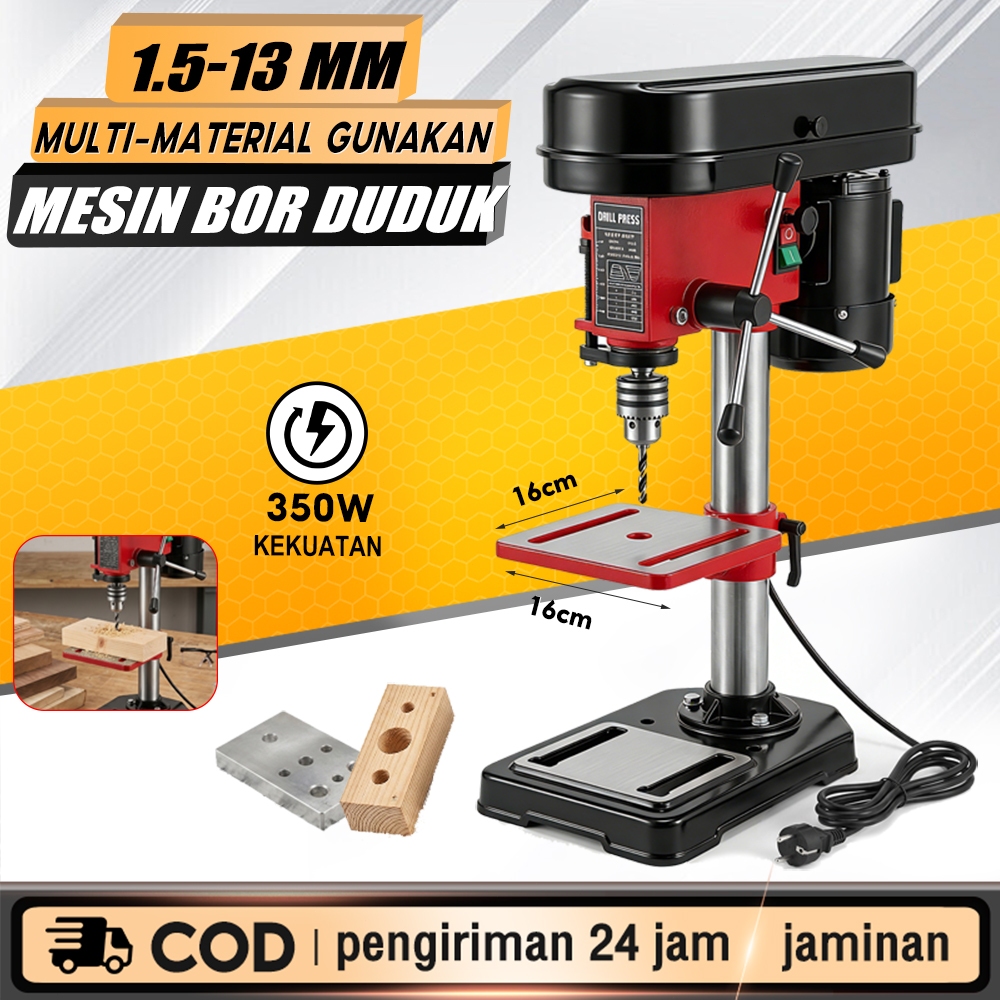 REAIM Mesin Bor Duduk 13MM 350W Mesin Bor listrik Bench Drill Press Mesin Bor Stand Presisi
