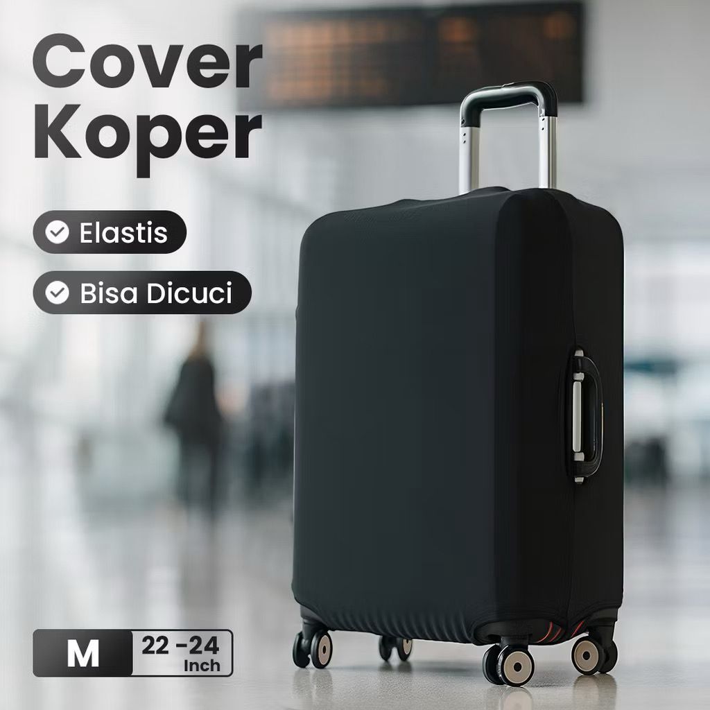LUGGAGE COVER KOPER KAIN ELASTIS Size Cabin Bagasi Sarung Koper Kain Tebal kuat