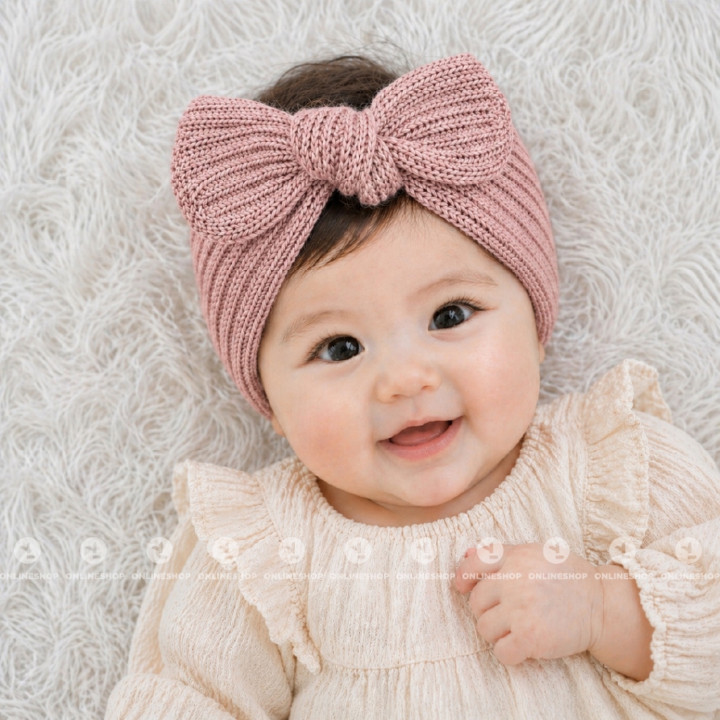 Bando Bayi Rajut Pita Bayi Lucu Premium | Aksesoris Rambut Bayi Perempuan | Turban Baby 2tahun