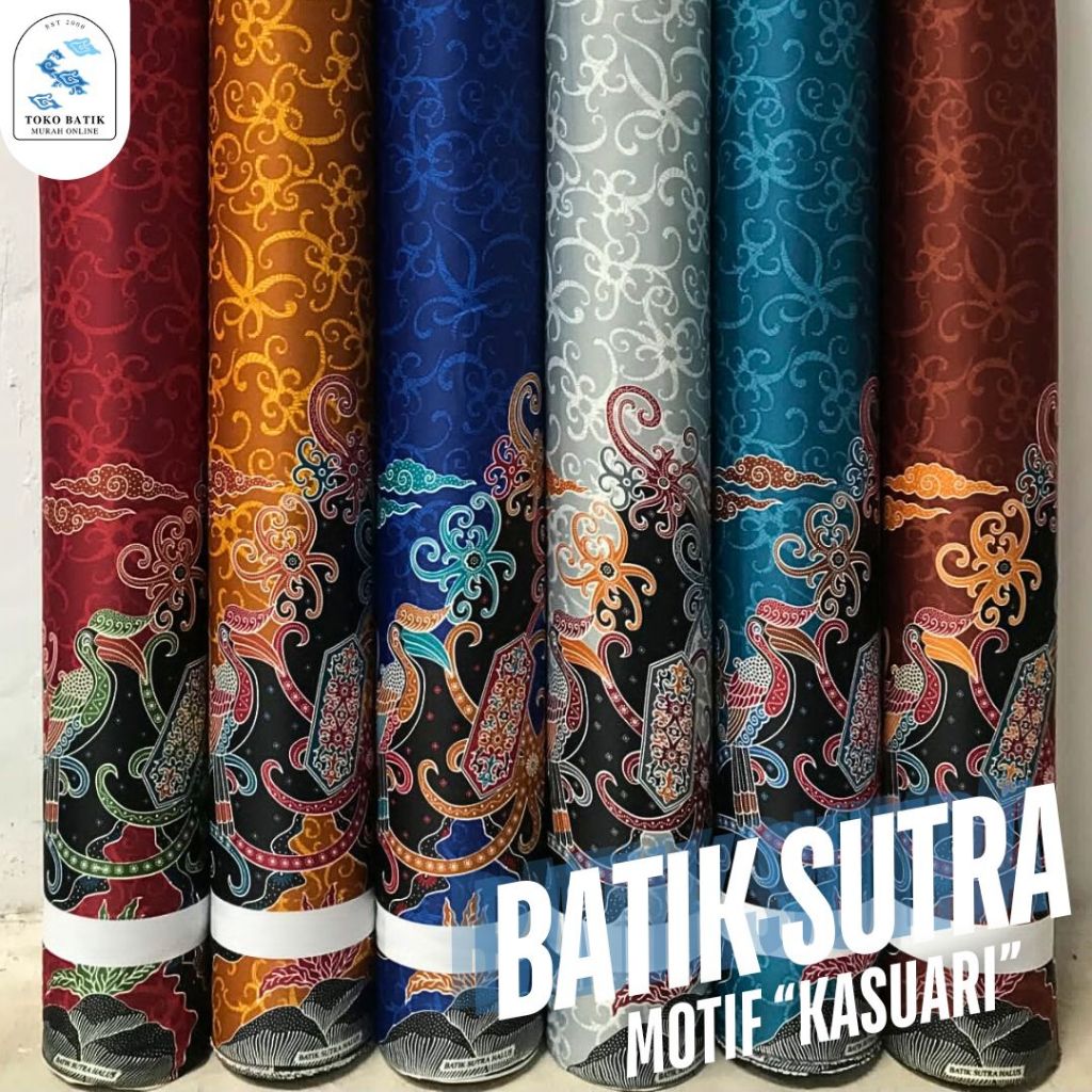 Kain Batik Motif Kalimantan Semi-Sutra Premium HALUS LEMBUT Batik MOTIF "KASUARI" 2026 TERBARU