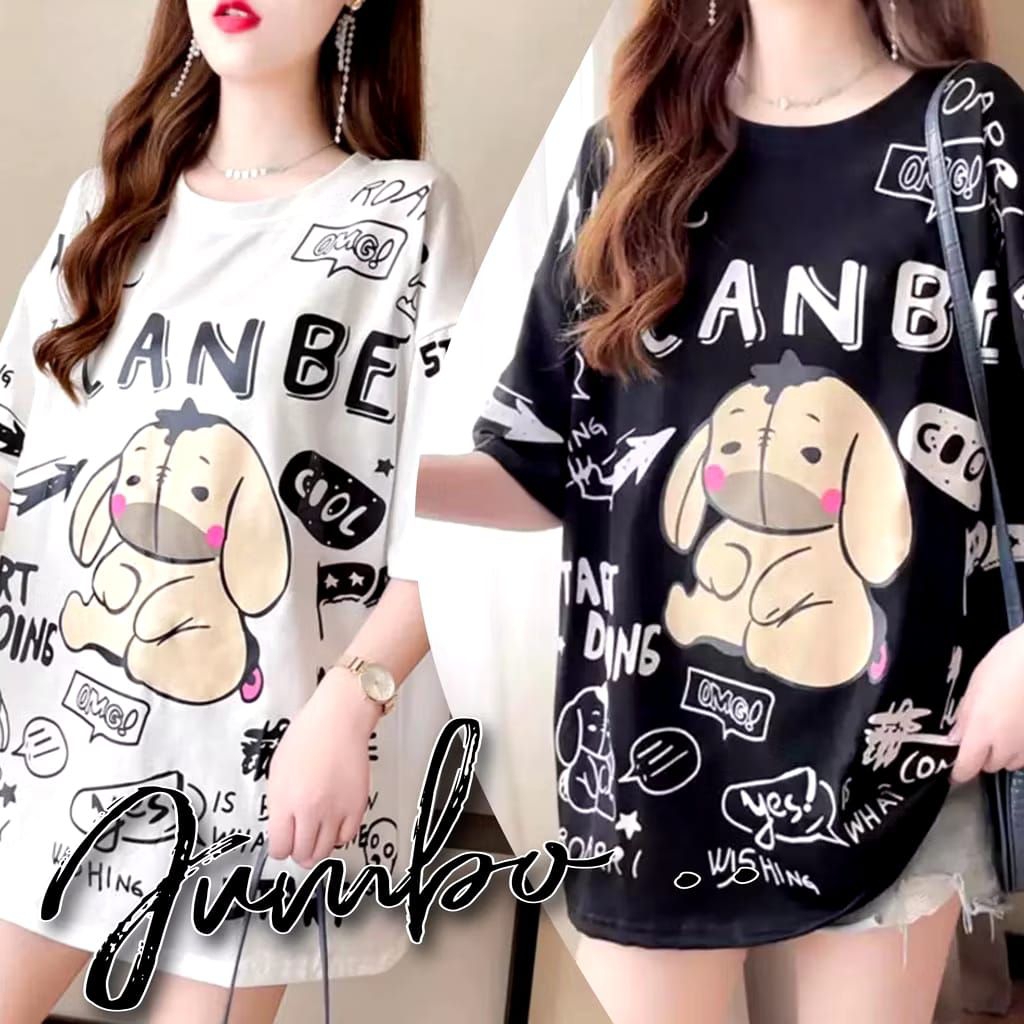 Baju Kaos Wanita Jumbo IYOR IYOR - Nyaman Dipakai, Ringan, dan Adem