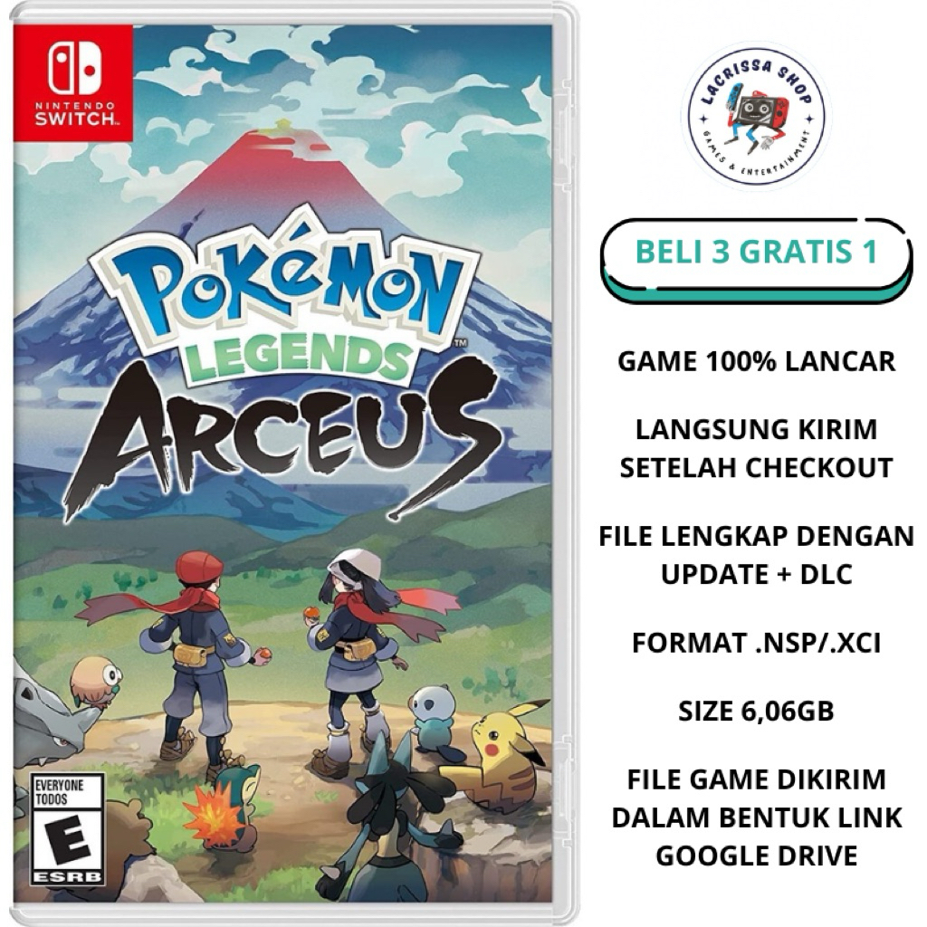 GAME NINTENDO SWITCH CFW POKEMON LEGENDS ARCEUS LENGKAP DENGAN UPDATE DAN DLC