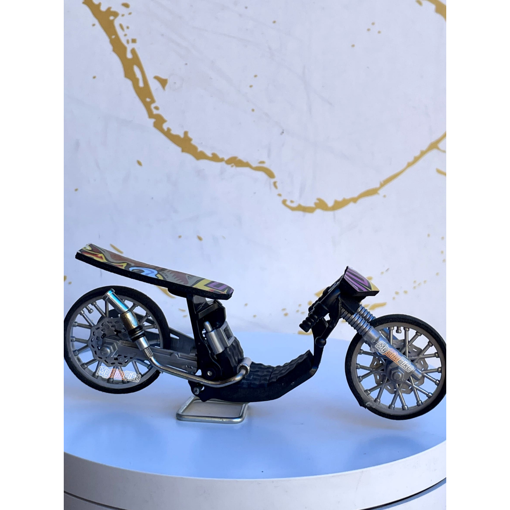 Miniatur Herex Drag Bike Motor // Mainan Motor Drag Handmade COD sizw 10 cm bahan plastik