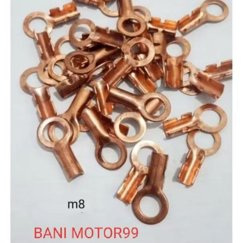 Skun Aki Bulat M8 Tembaga Asli - Skun Kabel Aki Baut 12 Grade A Tebal & Anti Karat