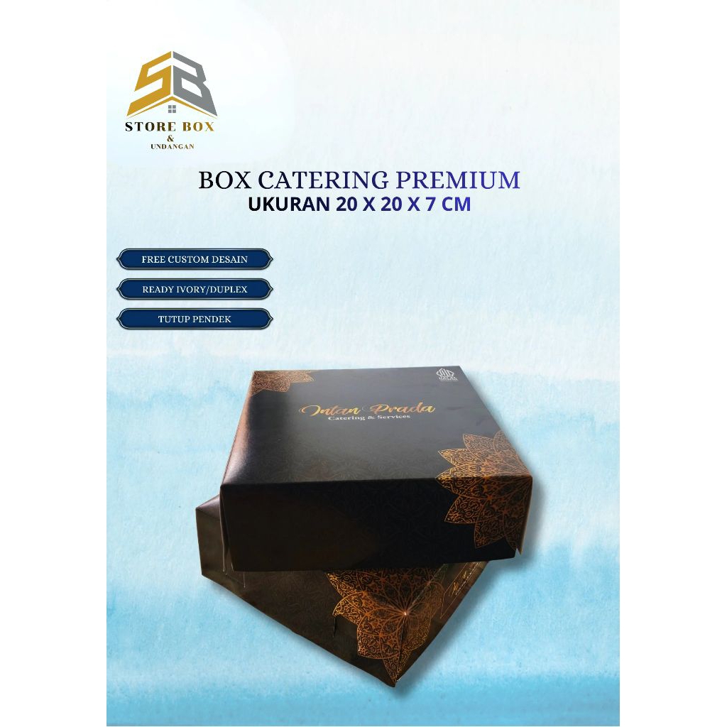 Store Box | Box Catering Premium 20 x 20 x 7 | Cetak Custom Logo dan Merek Sendiri | Box Nasi | Ceta