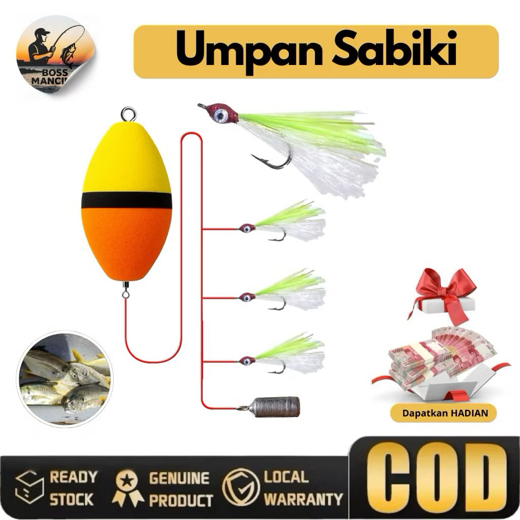 Pelampung Sabiki Umpan Memancing Ikan Baby GT Casting Talang Pancing Mahi Baramundi Marlin Viral