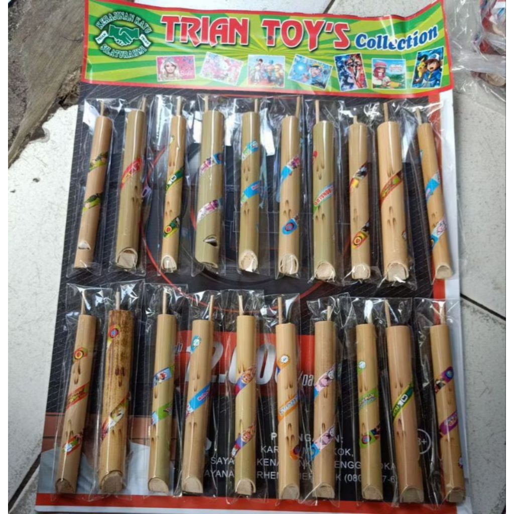 Suling Bambu isi 20 pcs Suling Suara Burung Grosir Pontianak